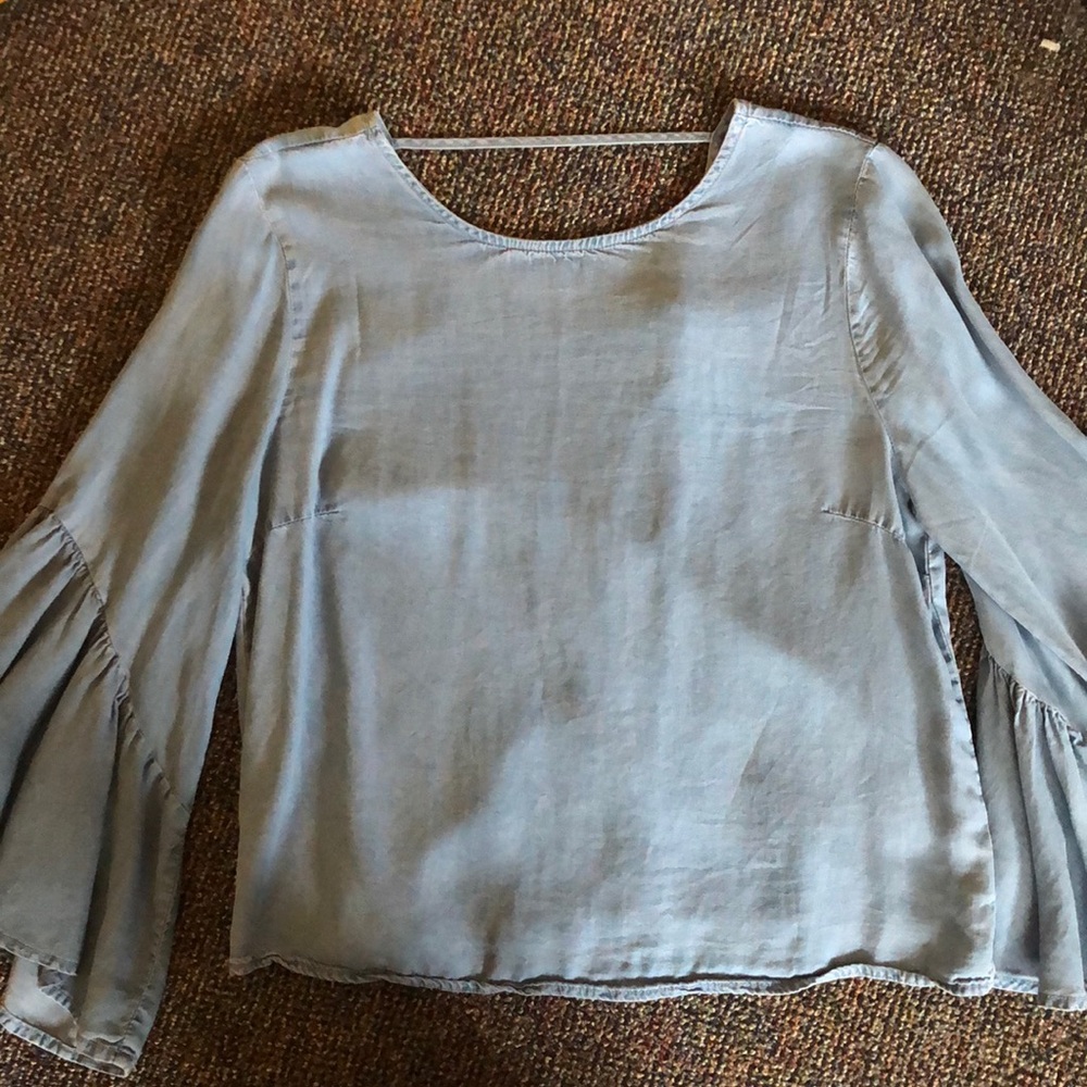 Flowy soft denim blouse